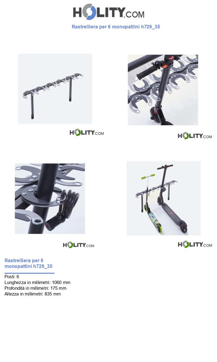 Rastrelliera per 6 monopattini h729_35