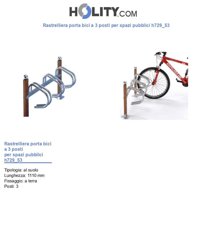 Rastrelliera porta bici a 3 posti per spazi pubblici h729_53