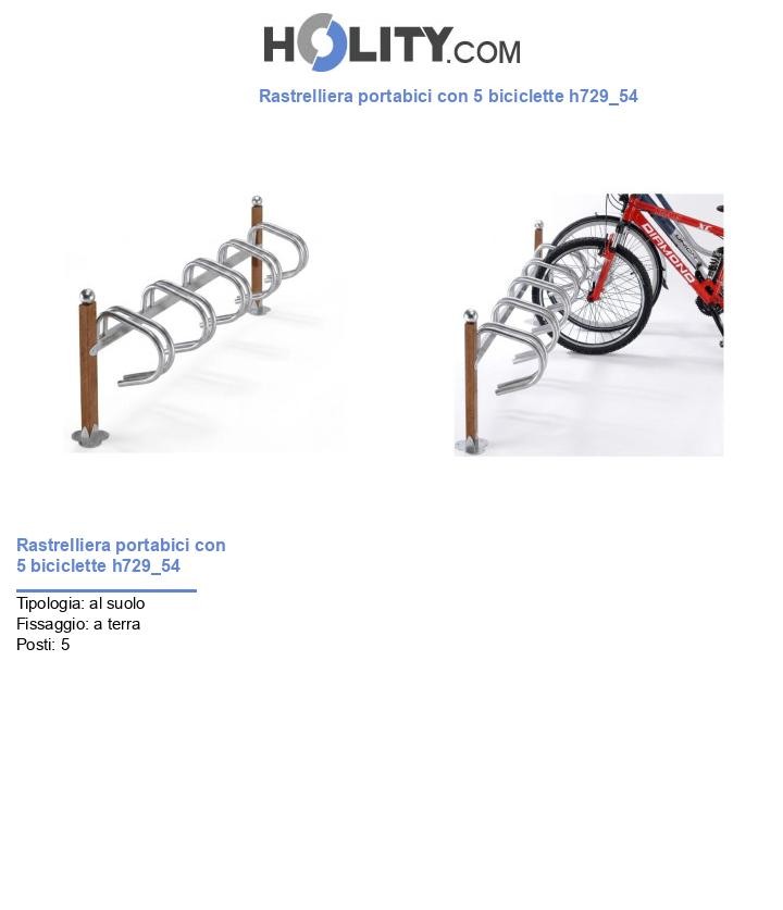 Rastrelliera portabici con 5 biciclette h729_54