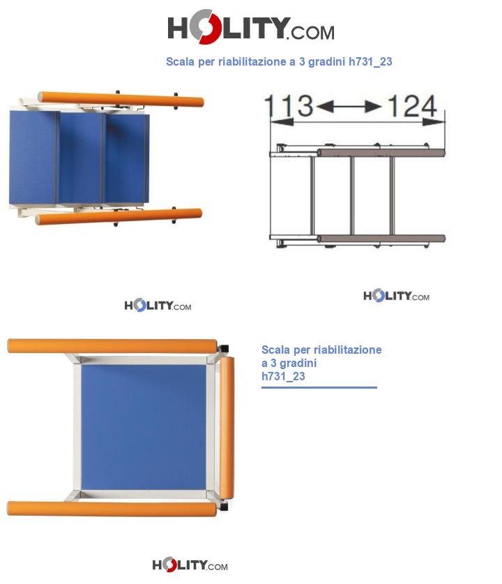 Scala per riabilitazione a 3 gradini h731_23