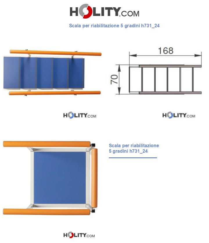 Scala per riabilitazione 5 gradini h731_24