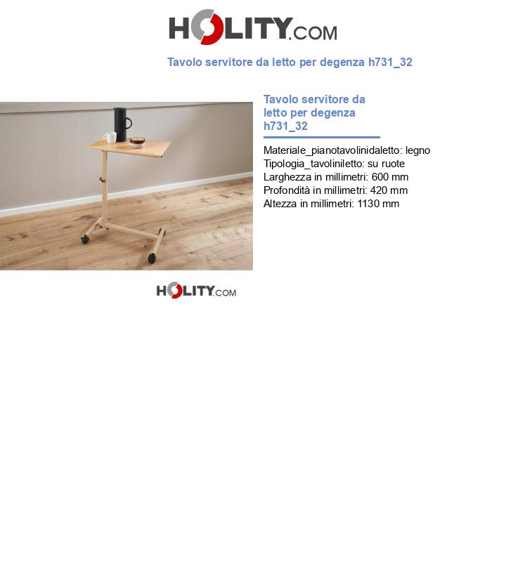 Tavolo servitore da letto per degenza h731_32