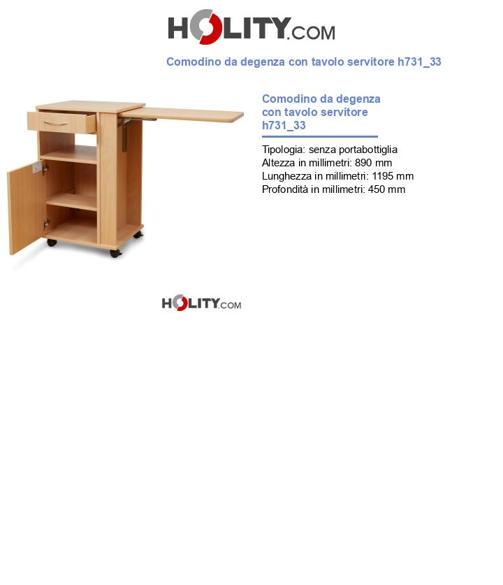 Comodino da degenza con tavolo servitore h731_33