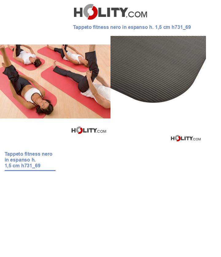 Tappeto fitness nero in espanso h. 1,5 cm h731_69