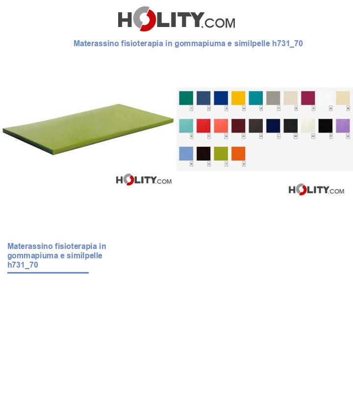 Materassino fisioterapia in gommapiuma e similpelle h731_70