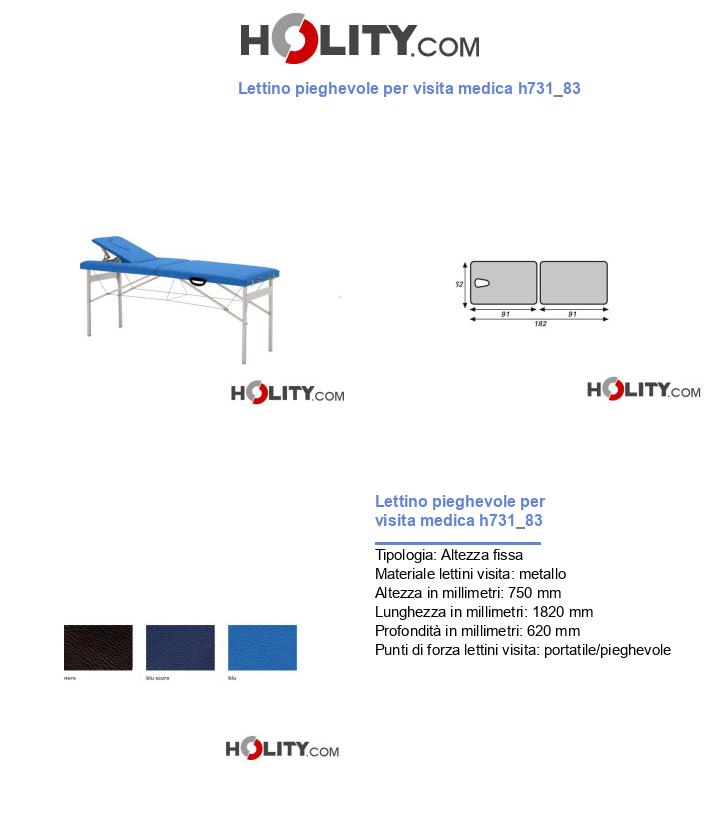 Lettino pieghevole per visita medica h731_83