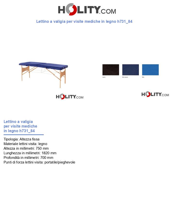 Lettino a valigia per visite mediche in legno h731_84