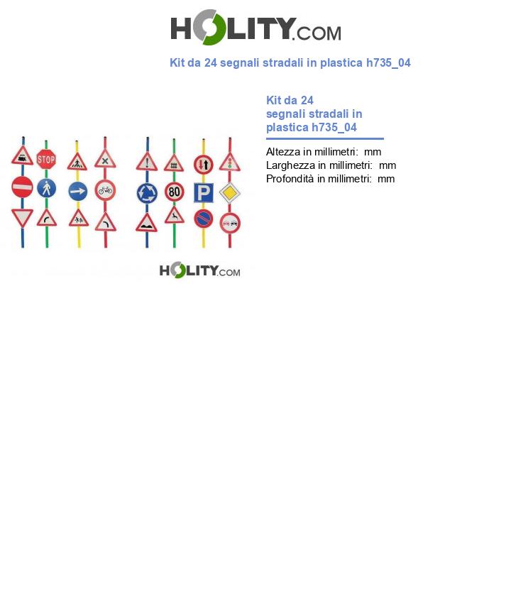 Kit da 24 segnali stradali in plastica h735_04