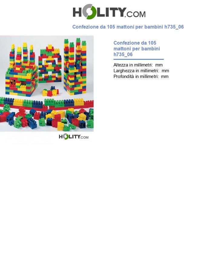 Confezione da 105 mattoni per bambini h735_06