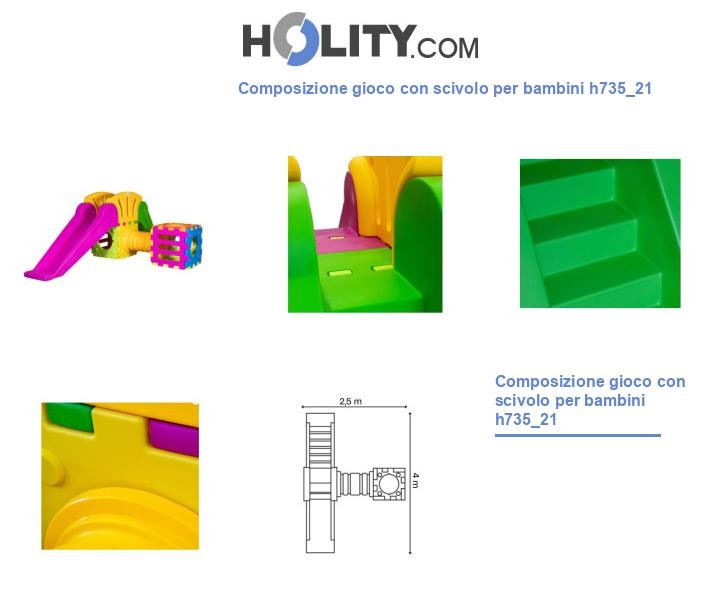 Composizione gioco con scivolo per bambini h735_21