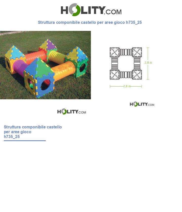 Struttura componibile castello per aree gioco h735_25