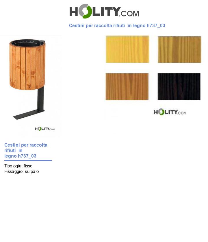 Cestini per raccolta rifiuti  in legno h737_03