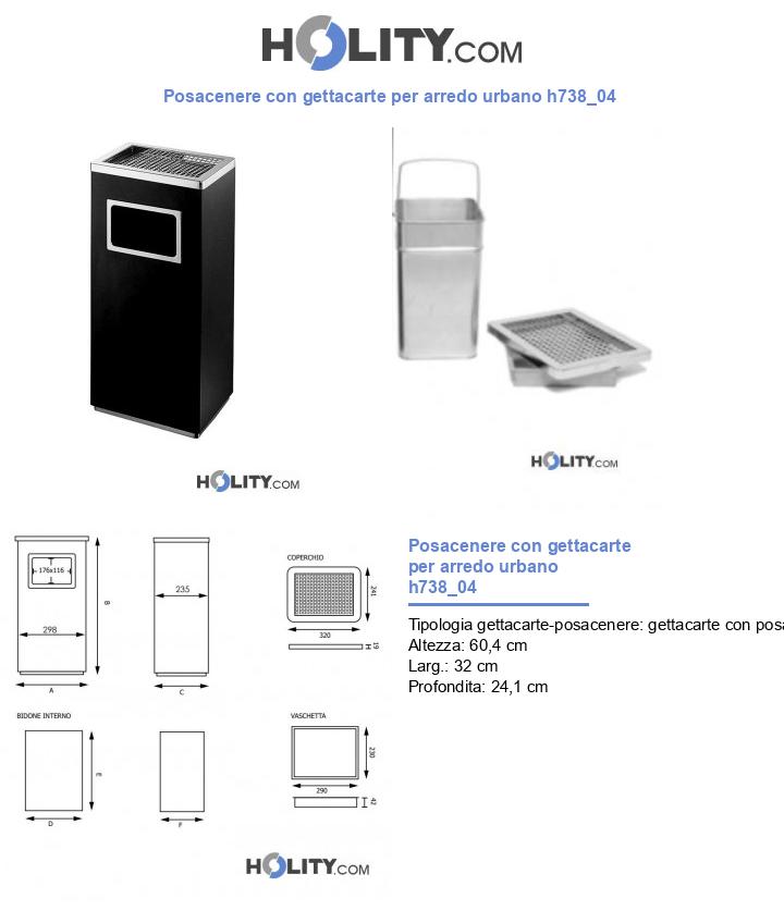 Posacenere con gettacarte per arredo urbano h738_04