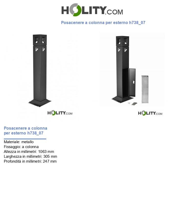 Posacenere a colonna per esterno h738_07