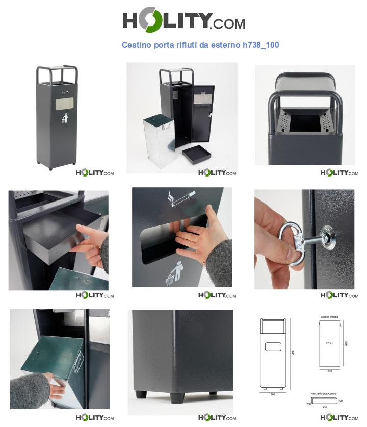 Cestino porta rifiuti da esterno h738_100