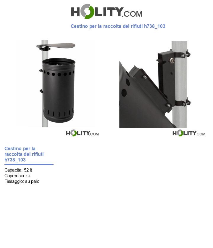 Cestino per la raccolta dei rifiuti h738_103