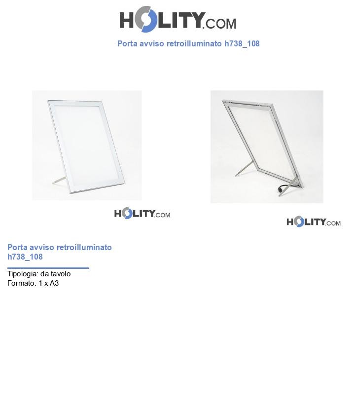 Porta avviso retroilluminato h738_108