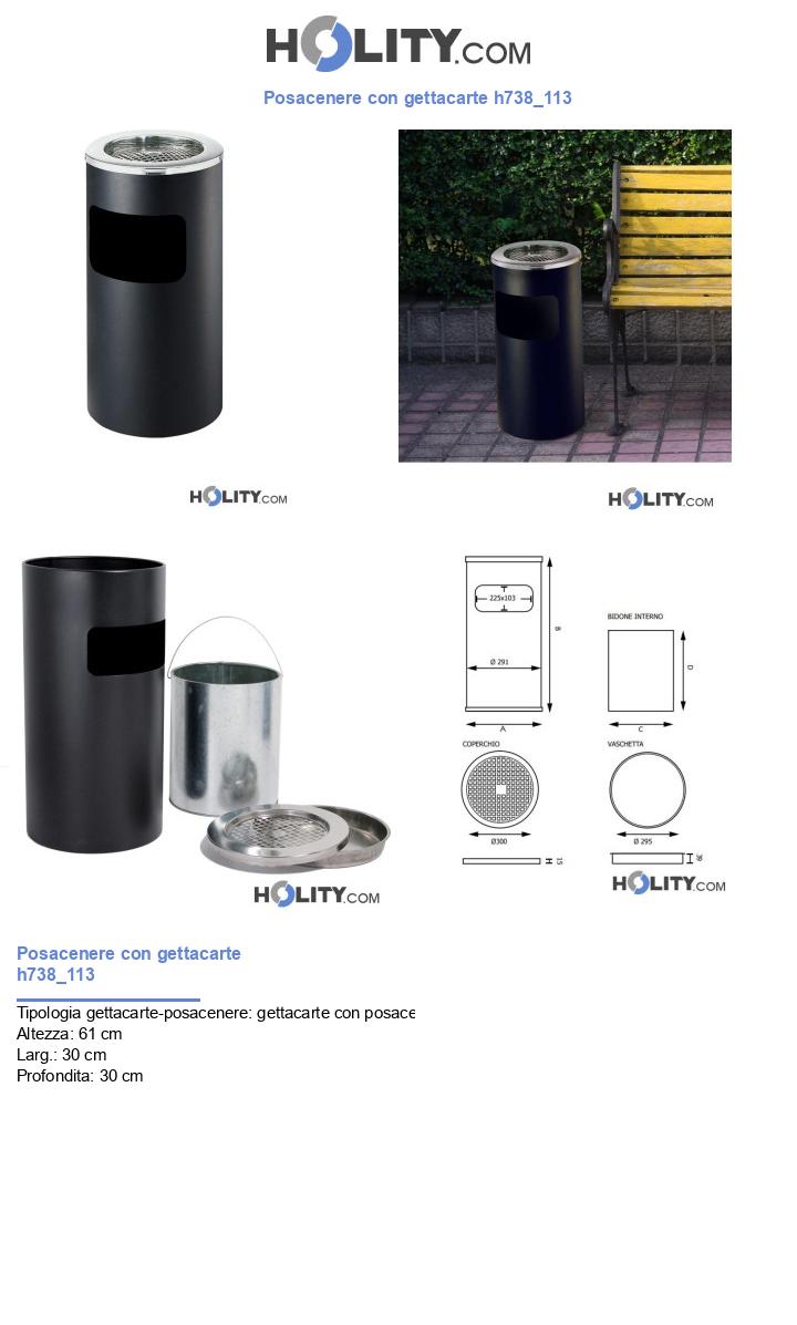Posacenere con gettacarte h738_113