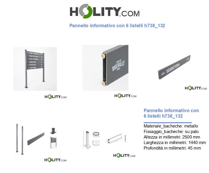 Pannello informativo con 6 listelli h738_132