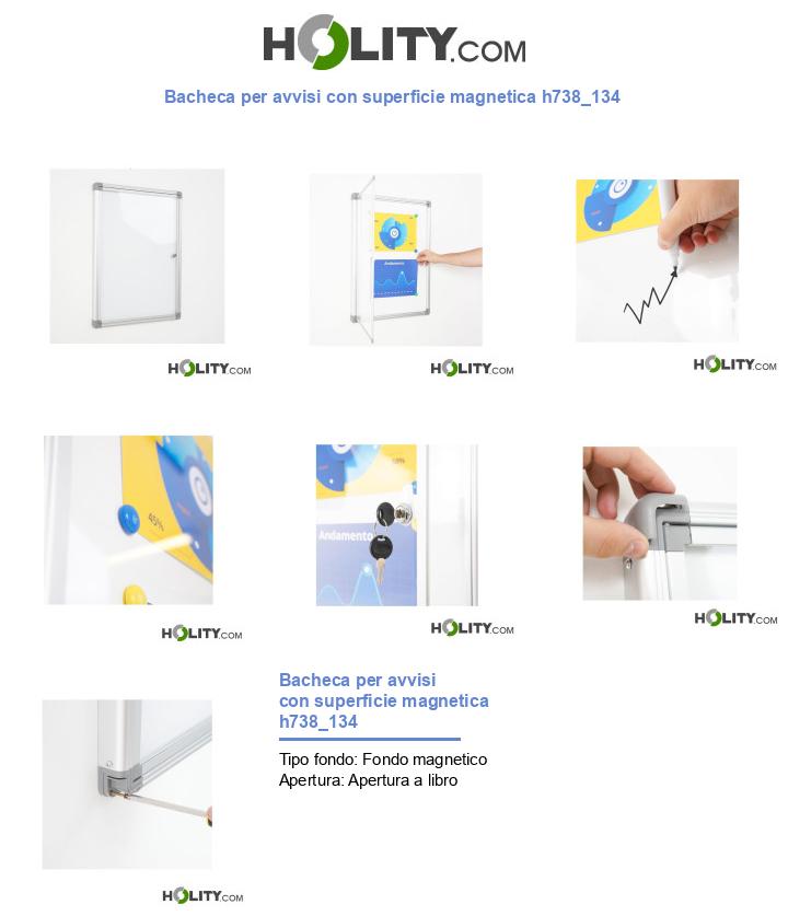 Bacheca per avvisi con superficie magnetica h738_134
