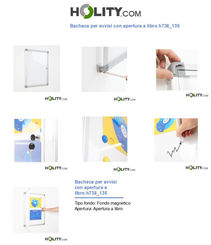 Bacheca per avvisi con apertura a libro h738_135