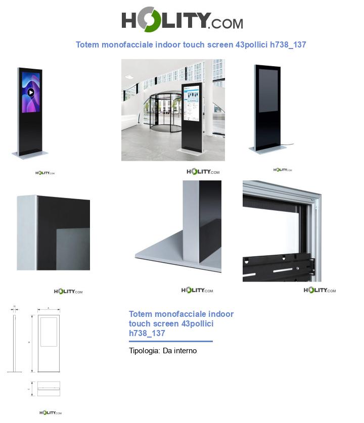 Totem monofacciale indoor touch screen 43pollici h738_137