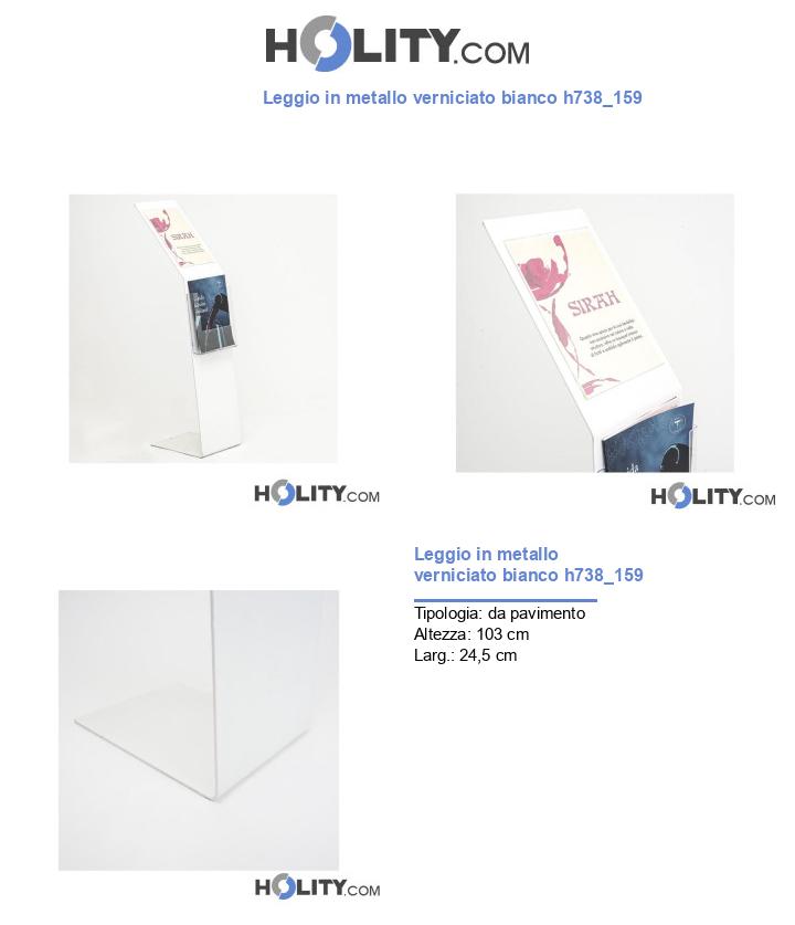 Leggio in metallo verniciato bianco h738_159