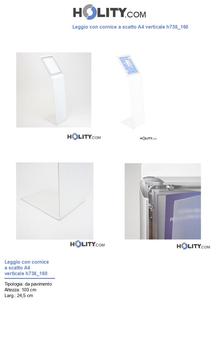 Leggio con cornice a scatto A4 verticale h738_160