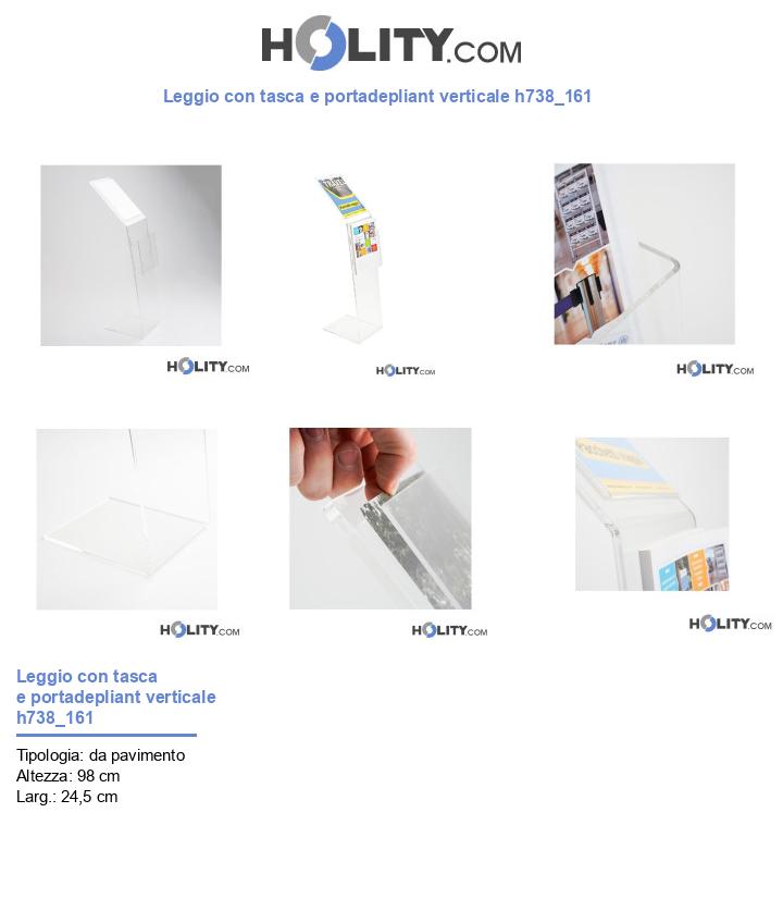 Leggio con tasca e portadepliant verticale h738_161