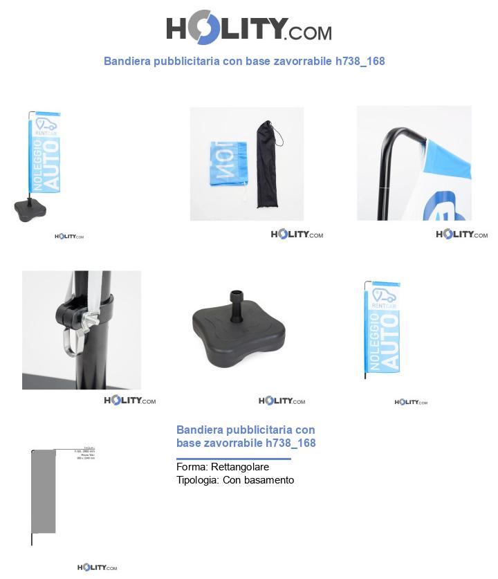 Bandiera pubblicitaria con base zavorrabile h738_168