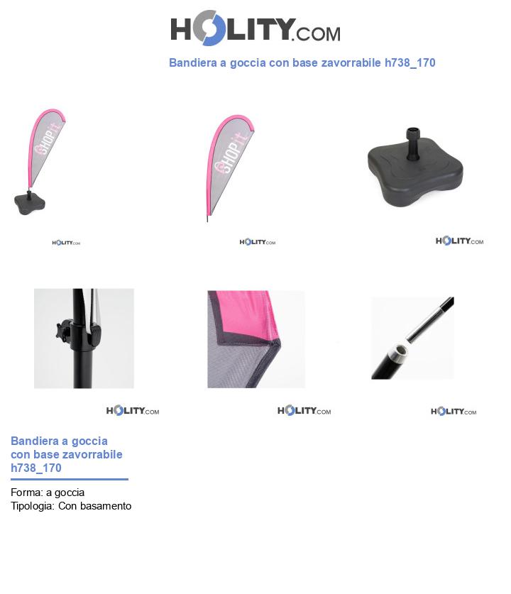 Bandiera a goccia con base zavorrabile h738_170
