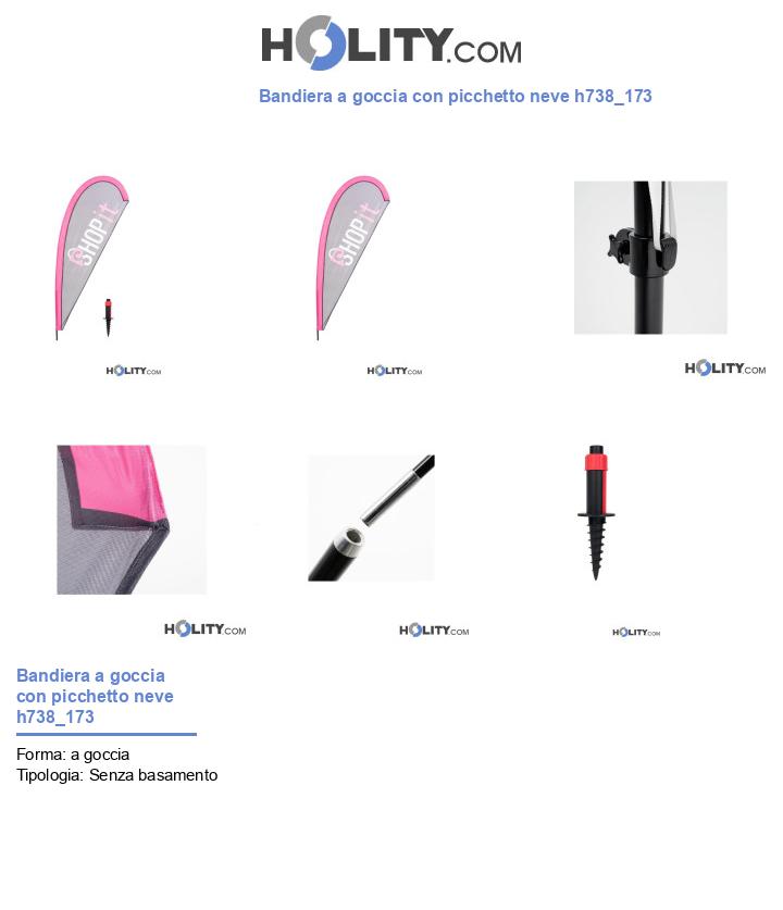 Bandiera a goccia con picchetto neve h738_173