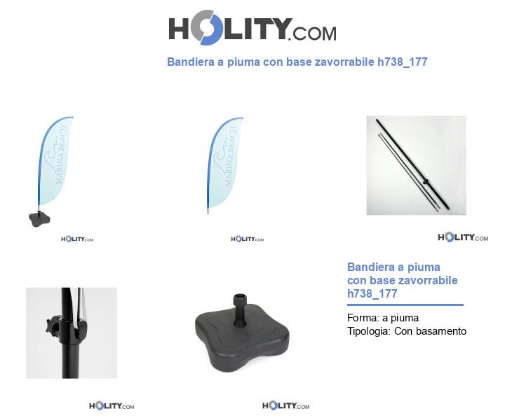 Bandiera a piuma con base zavorrabile h738_177