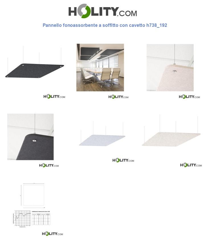 Pannello fonoassorbente a soffitto con cavetto h738_192
