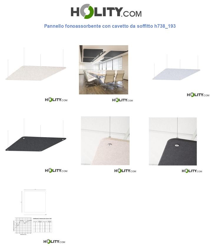 Pannello fonoassorbente con cavetto da soffitto h738_193