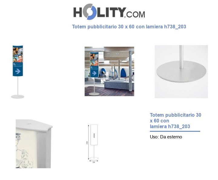 Totem pubblicitario 30 x 60 con lamiera h738_203