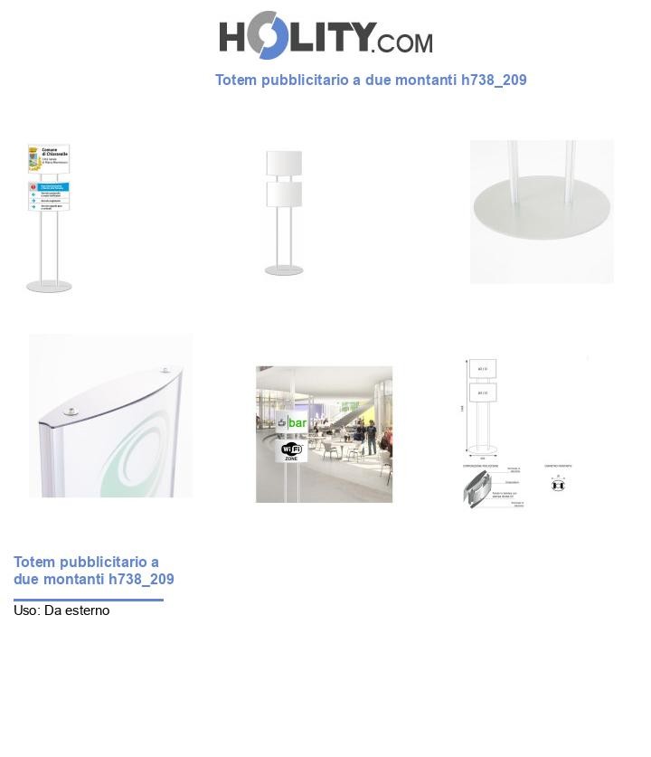 Totem pubblicitario a due montanti h738_209