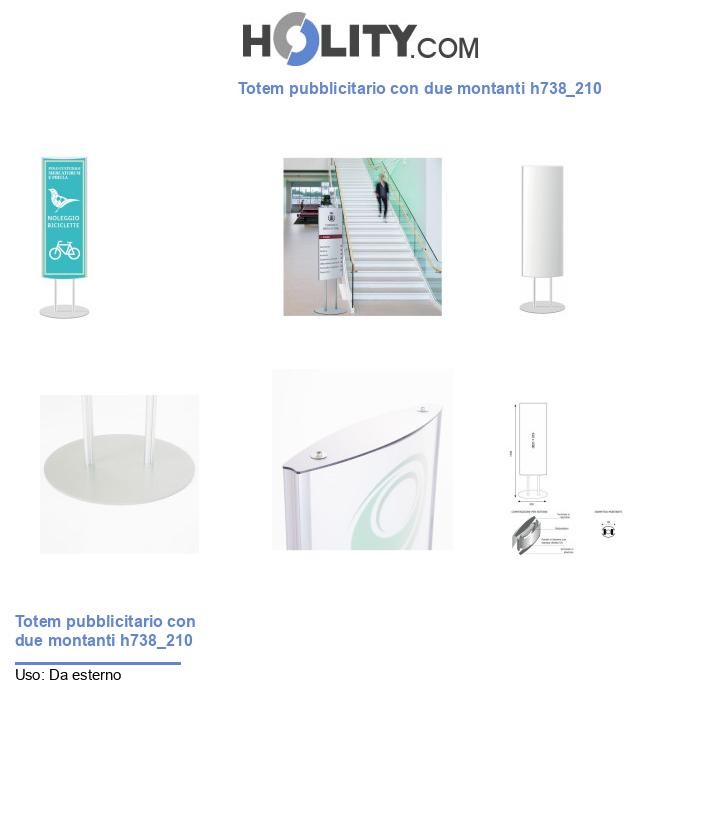 Totem pubblicitario con due montanti h738_210