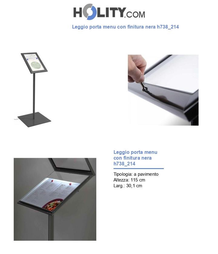 Leggio porta menu con finitura nera h738_214