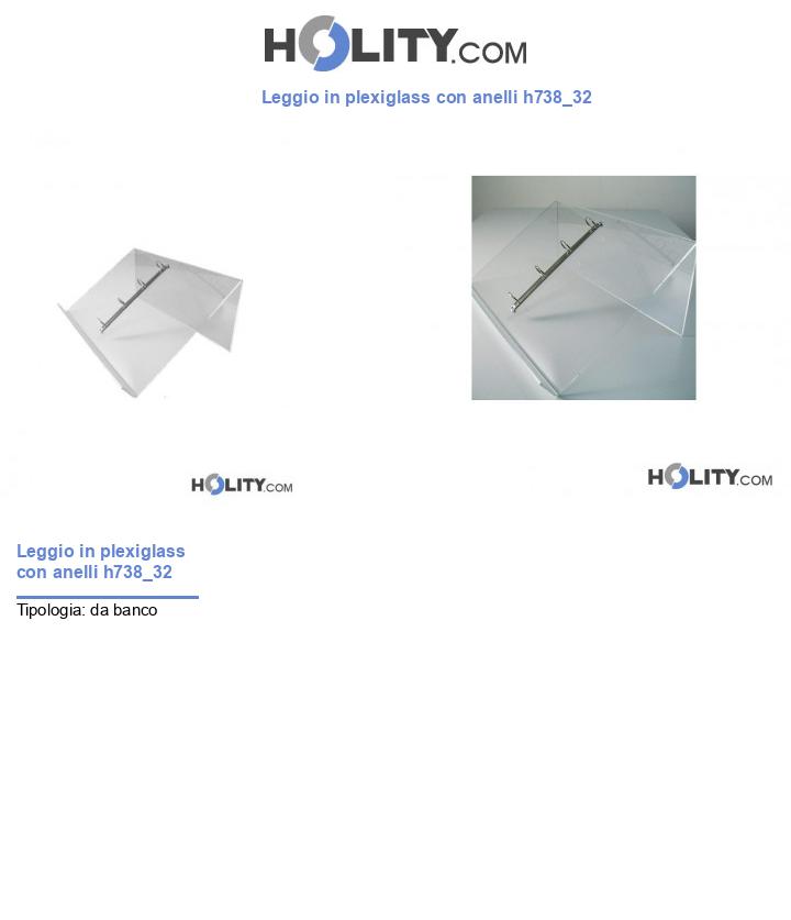 Leggio in plexiglass con anelli h738_32