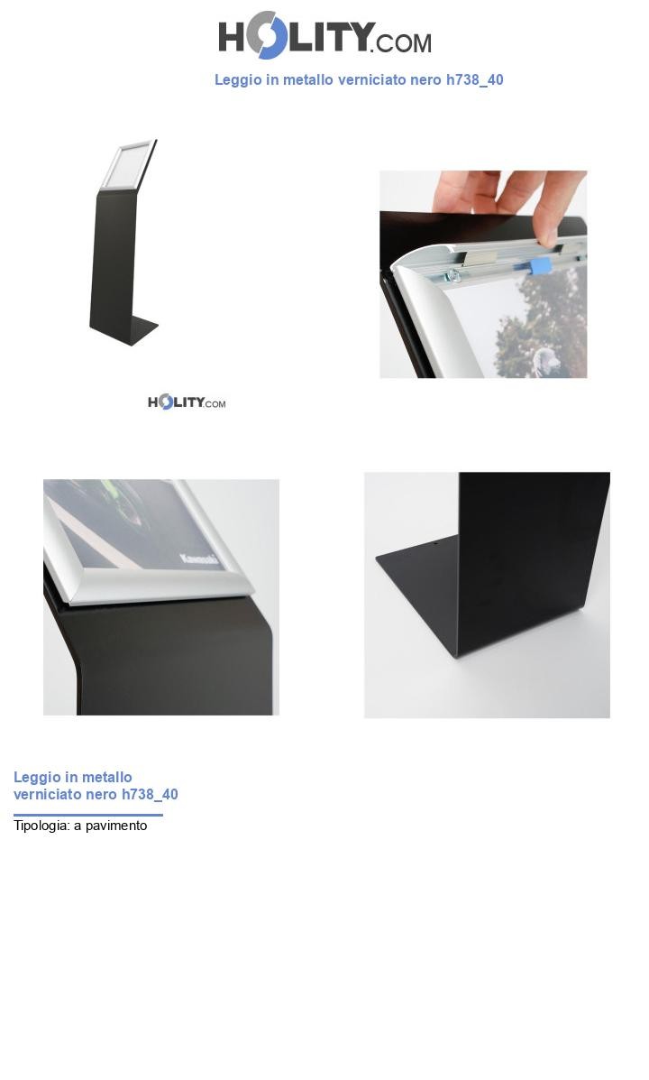 Leggio in metallo verniciato nero h738_40