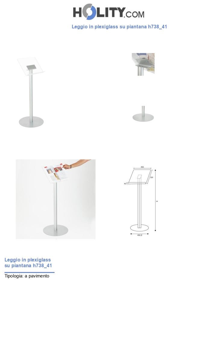 Leggio in plexiglass su piantana h738_41