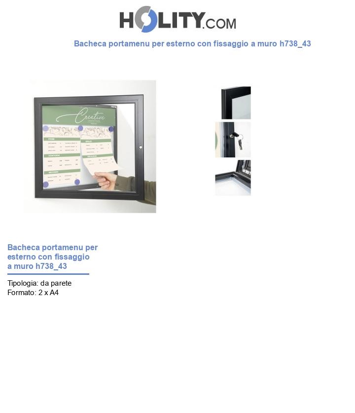 Bacheca portamenu per esterno con fissaggio a muro h738_43
