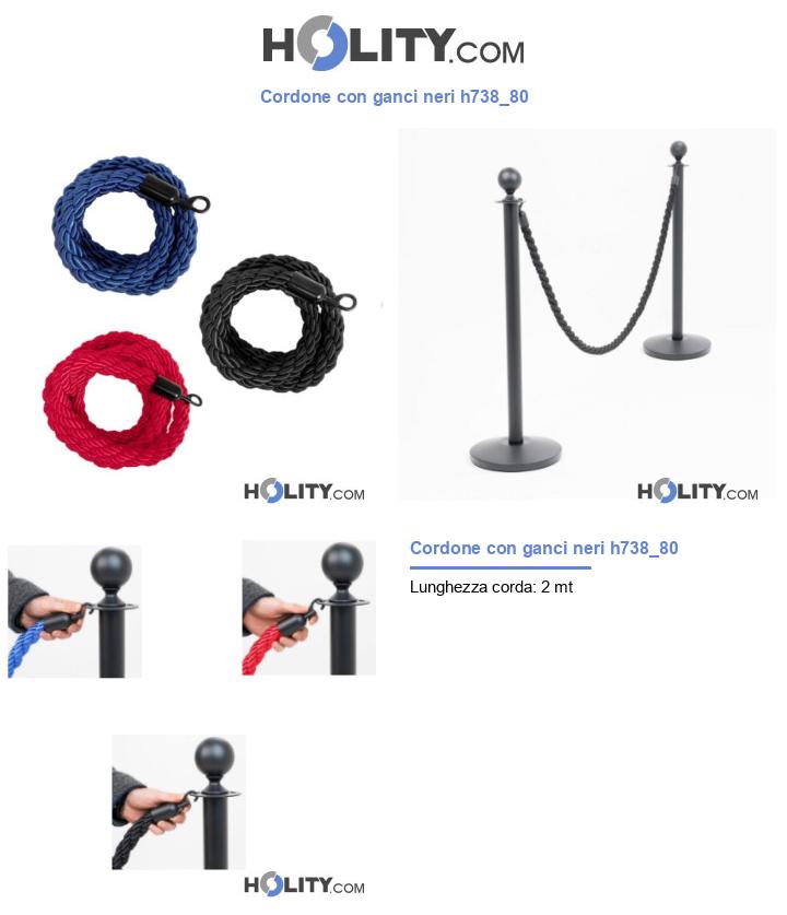 Cordone con ganci neri h738_80