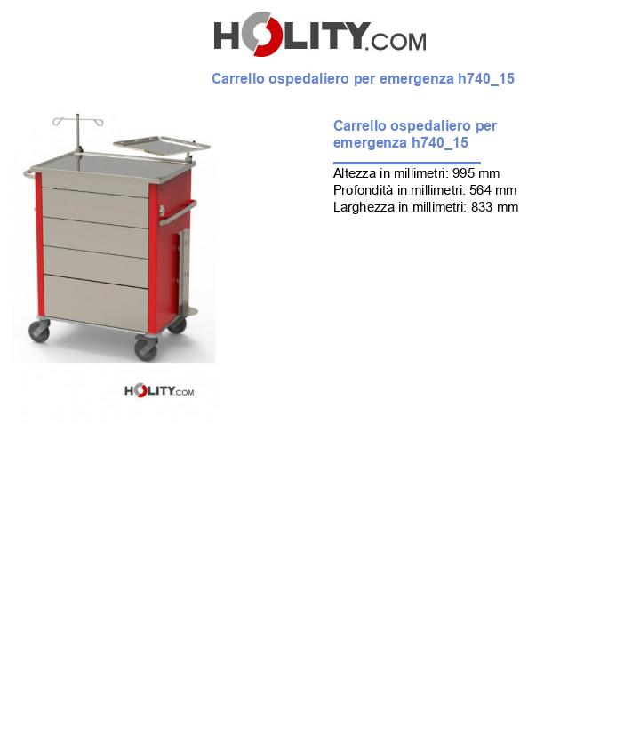 Carrello ospedaliero per emergenza h740_15