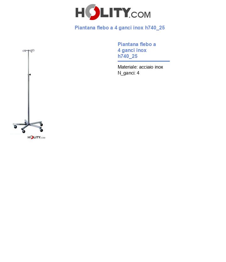 Piantana flebo a 4 ganci inox h740_25