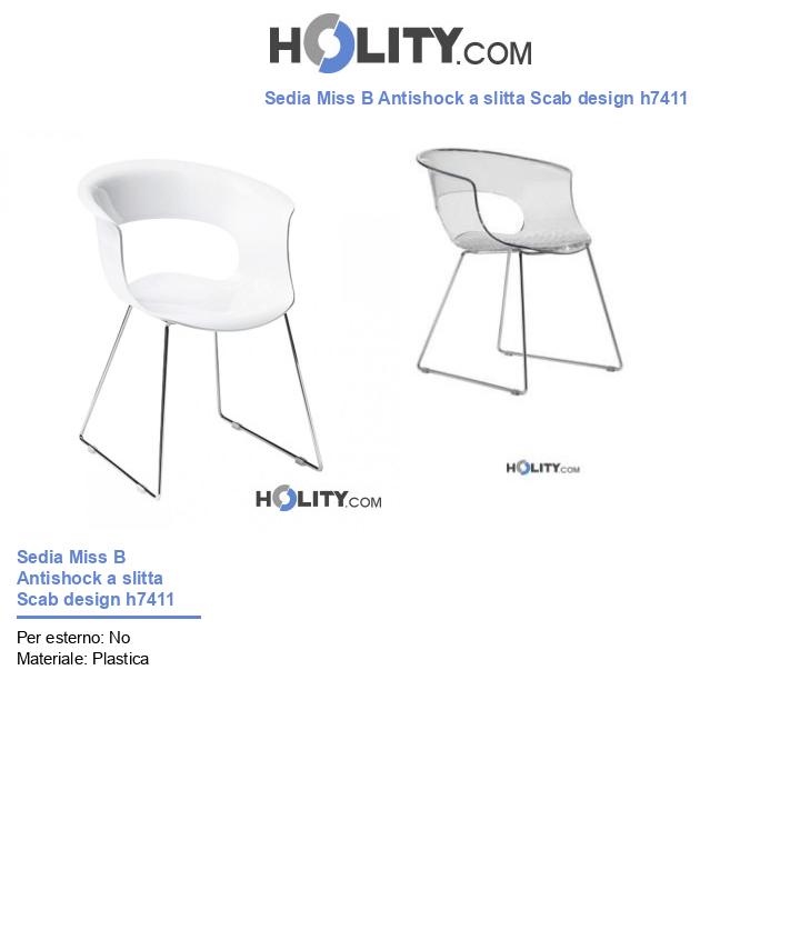 Sedia Miss B Antishock a slitta Scab design h7411