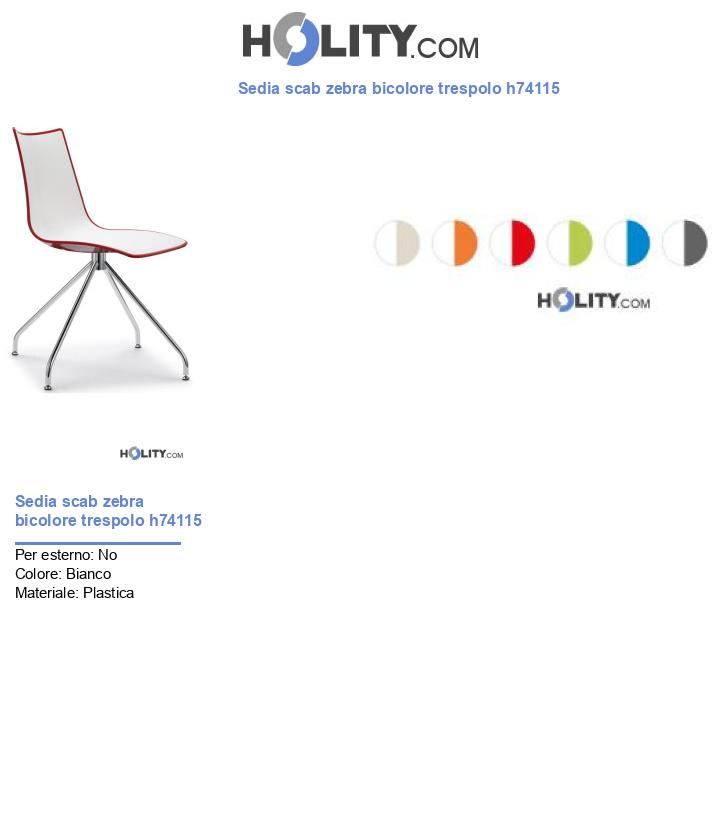 Sedia scab zebra bicolore trespolo h74115