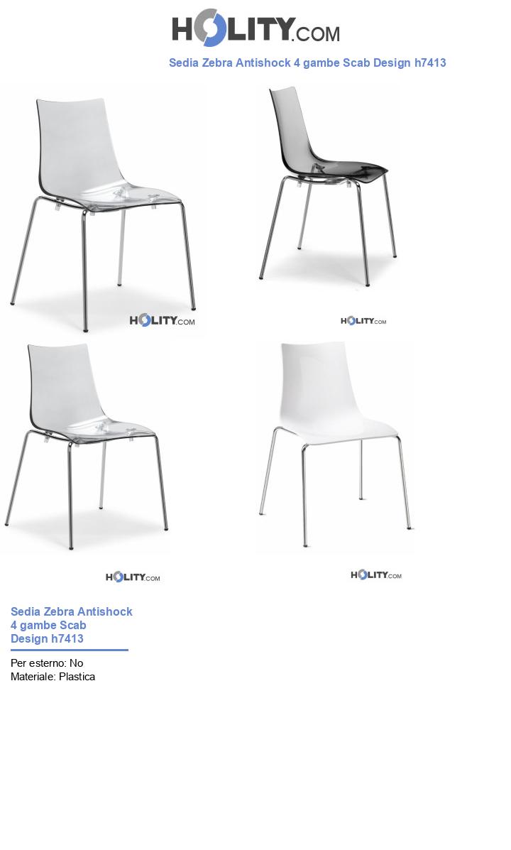 Sedia Zebra Antishock 4 gambe Scab Design h7413