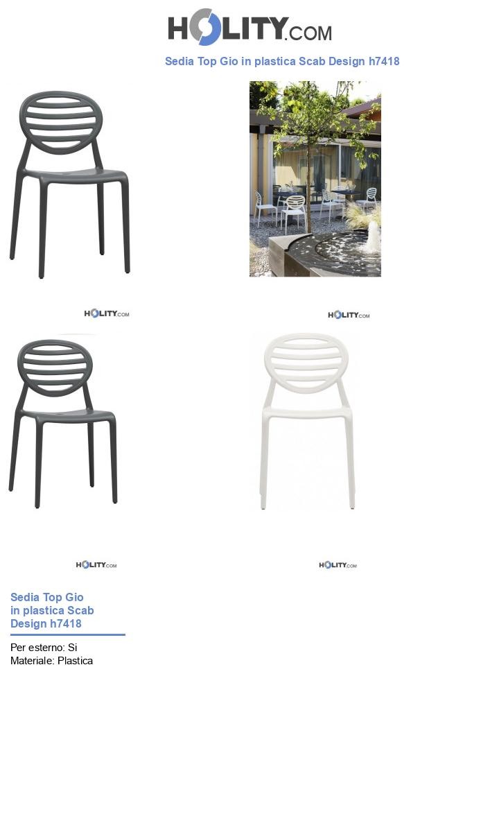 Sedia Top Gio in plastica Scab Design h7418